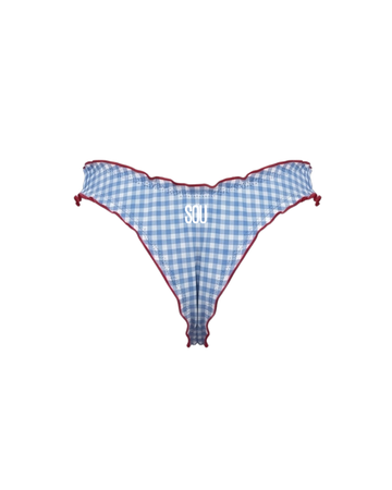 SOU RUFFLE BRAZILIAN BOTTOM — BLUE GINGHAM