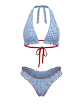 SOU HALTER SET — BLUE GINGHAM