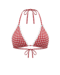 SOU LACE TRIANGLE TOP — RED GINGHAM