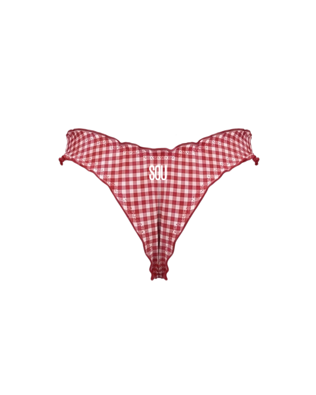 SOU RUFFLE SET — RED GINGHAM