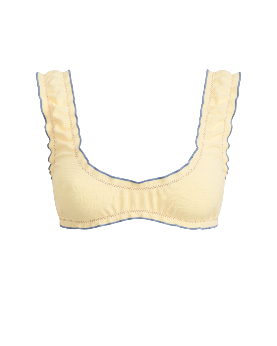 SOU RUFFLE CROP TOP — BUTTER