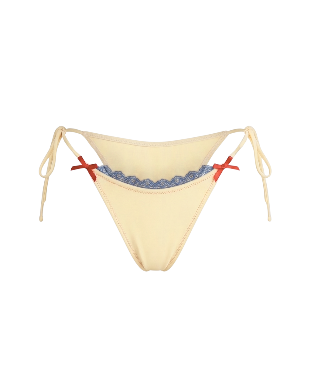 SOU LACE TIE SIDE BOTTOM — BUTTER
