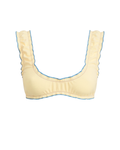 SOU RUFFLE CROP TOP — BUTTER