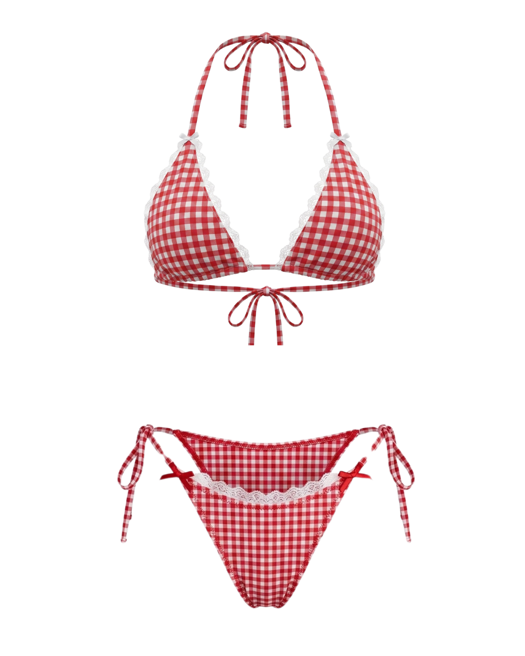 SOU TRIANGLE SET — RED GINGHAM